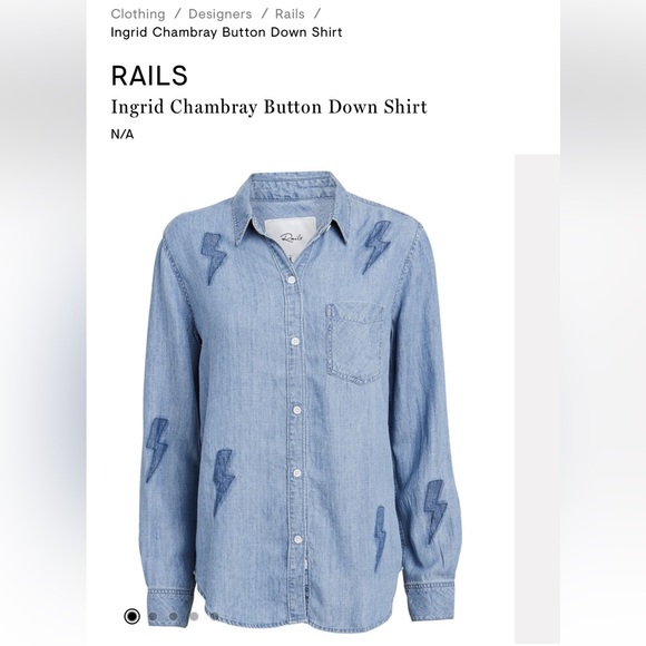 Rails Ingrid Chambray Button Down Shirt XS - Picture 1 of 6